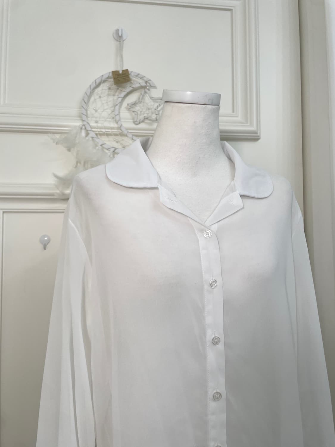 white sheer collar shirt opc 상품이미지6