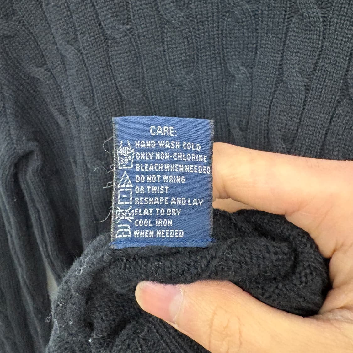 폴로 랄프로렌 블랙 꽈배기 니트 여성 S 상품이미지7