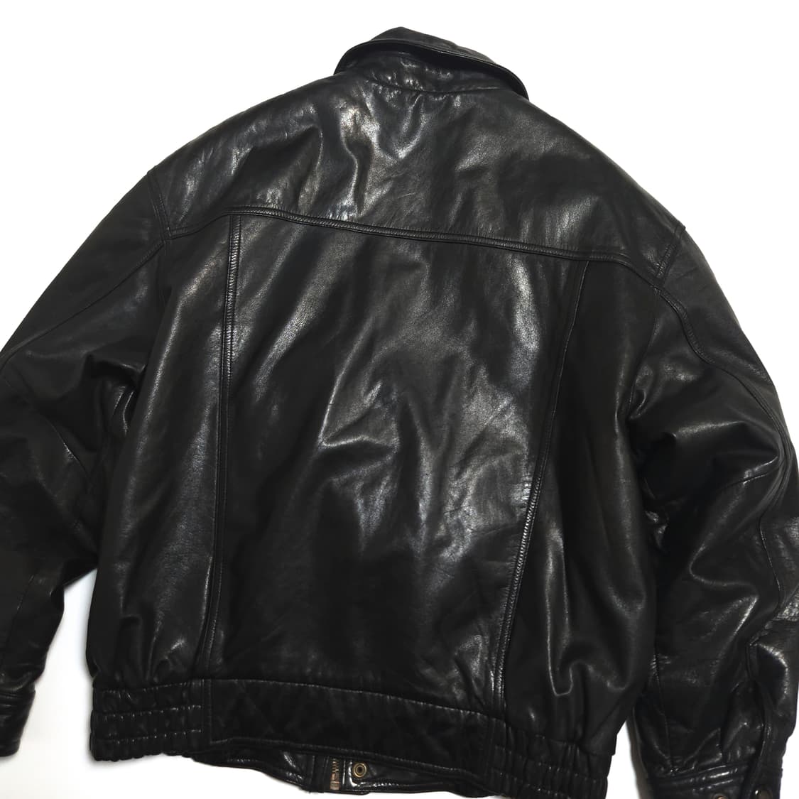 피에르가르뎅 90s 램 레더 봄버 자켓 블랙 상품이미지3