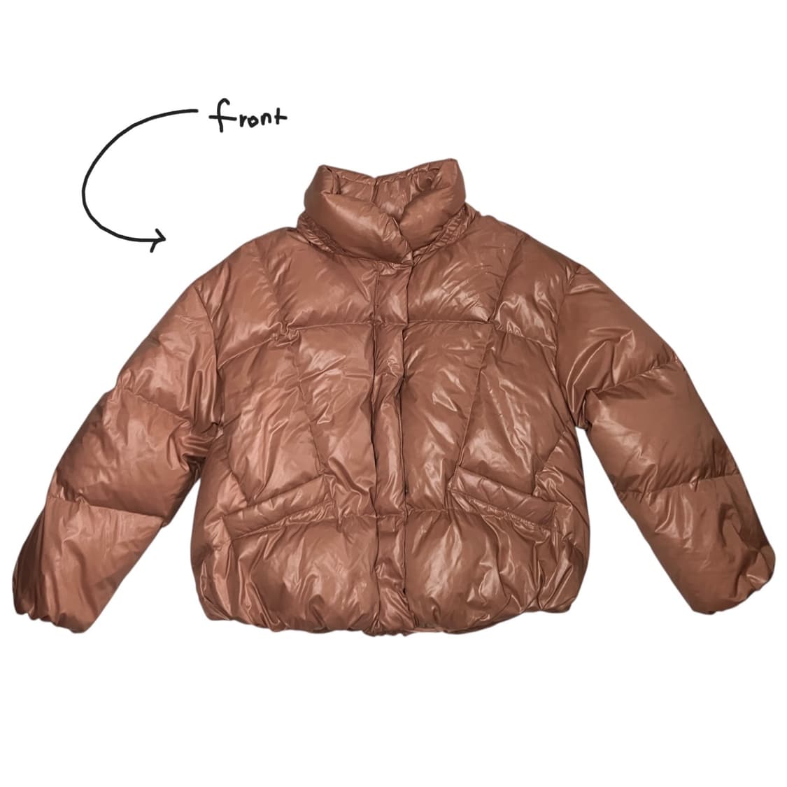 베네통 숏 핑크브라운 패딩 42 상품이미지2