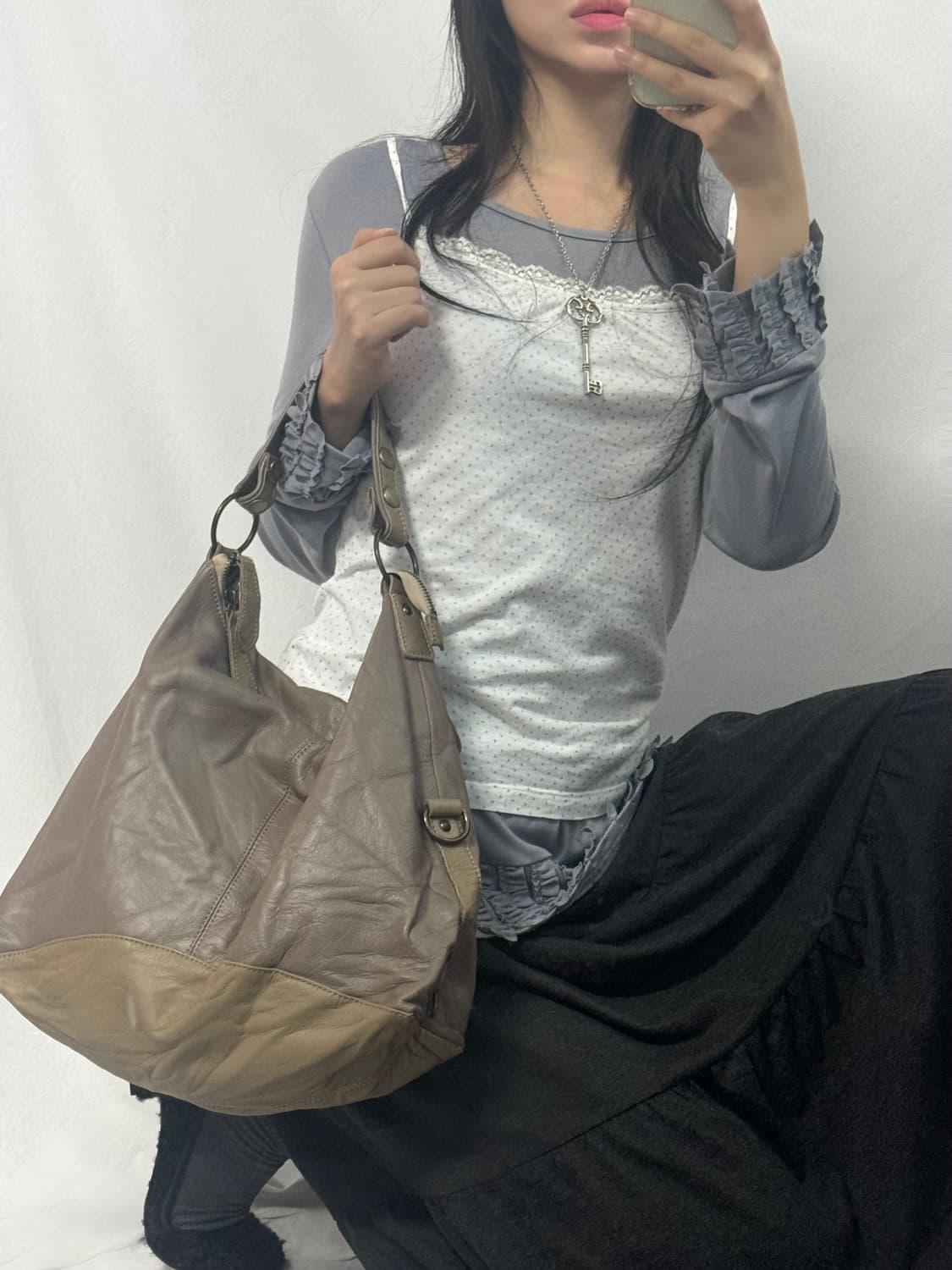 소프트 러플 탑 셔링 스커트 3pcs SET 상품이미지2