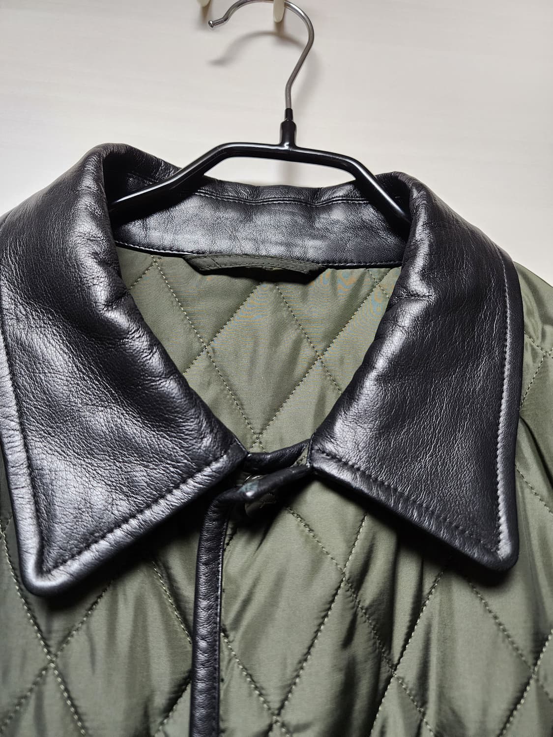 (정품) 페라가모 레더 파이핑 퀼팅 자켓 누빔자켓 XL 50 상품이미지6