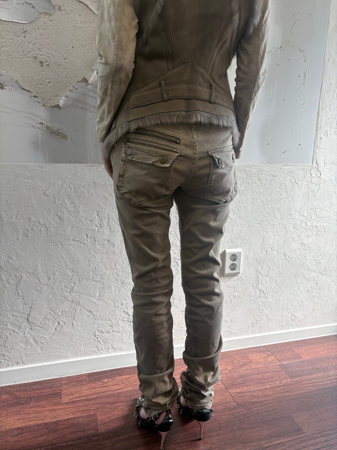 Beige Pocket Shirring Pants 상품이미지2