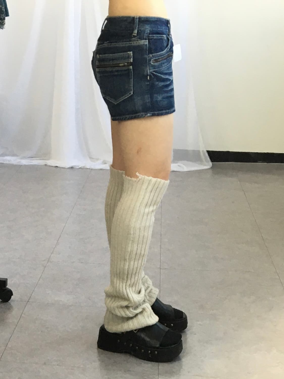 Washing denim short 상품이미지5