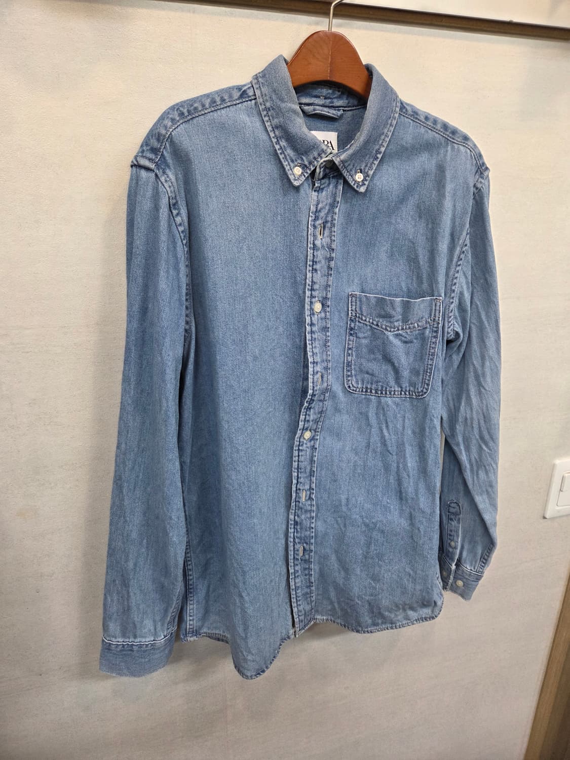 자라 원포켓 데님셔츠 긴팔 L 상품이미지5