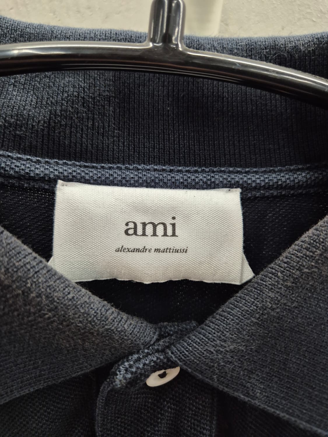 AMI 알렉상드르 마티우시 하트 로고 카라티 네이비 XL 상품이미지6