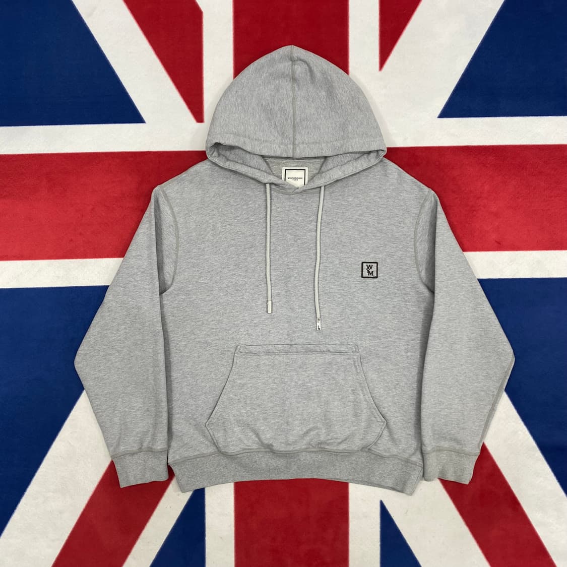 우영미 그레이 백로고 후드티 100 상품이미지1