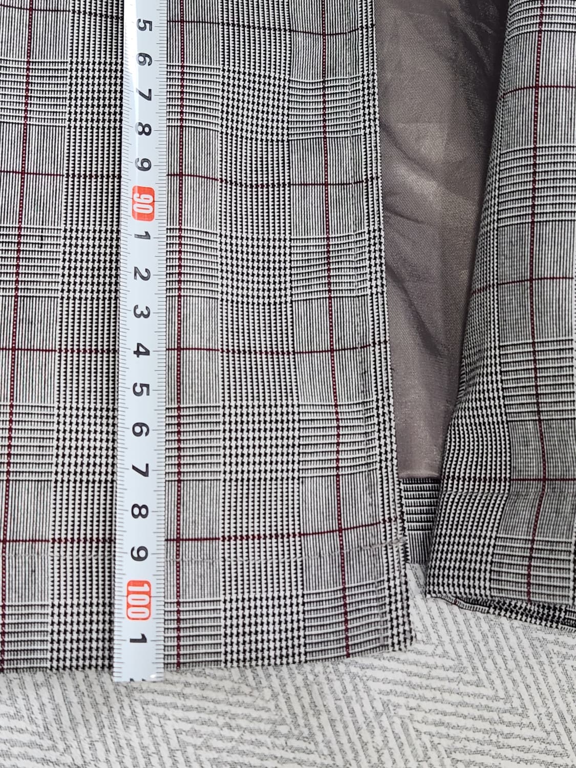 [85] 지고트 그레이 체크 벨티드 트렌치코트 롱코트 85사이즈 상품이미지9