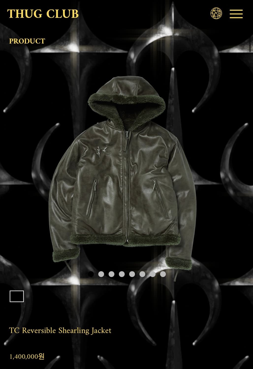 (새상품) 떠그 클럽 TC 리버시블 셔링 자켓 카키 사이즈 1 상품이미지1