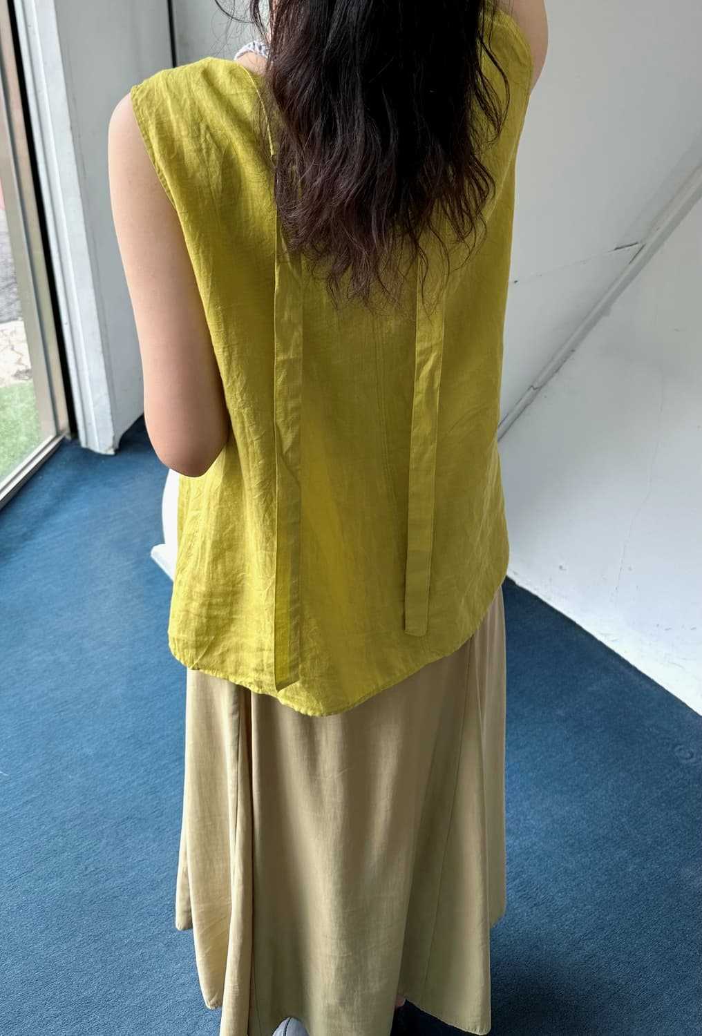 Design shirred linen sleeveless top 상품이미지9