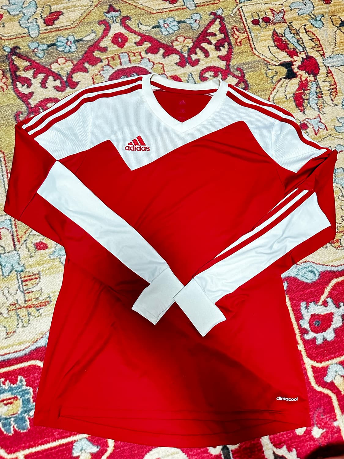 아디다스 트레이닝 긴팔 티셔츠 레드 상품이미지1