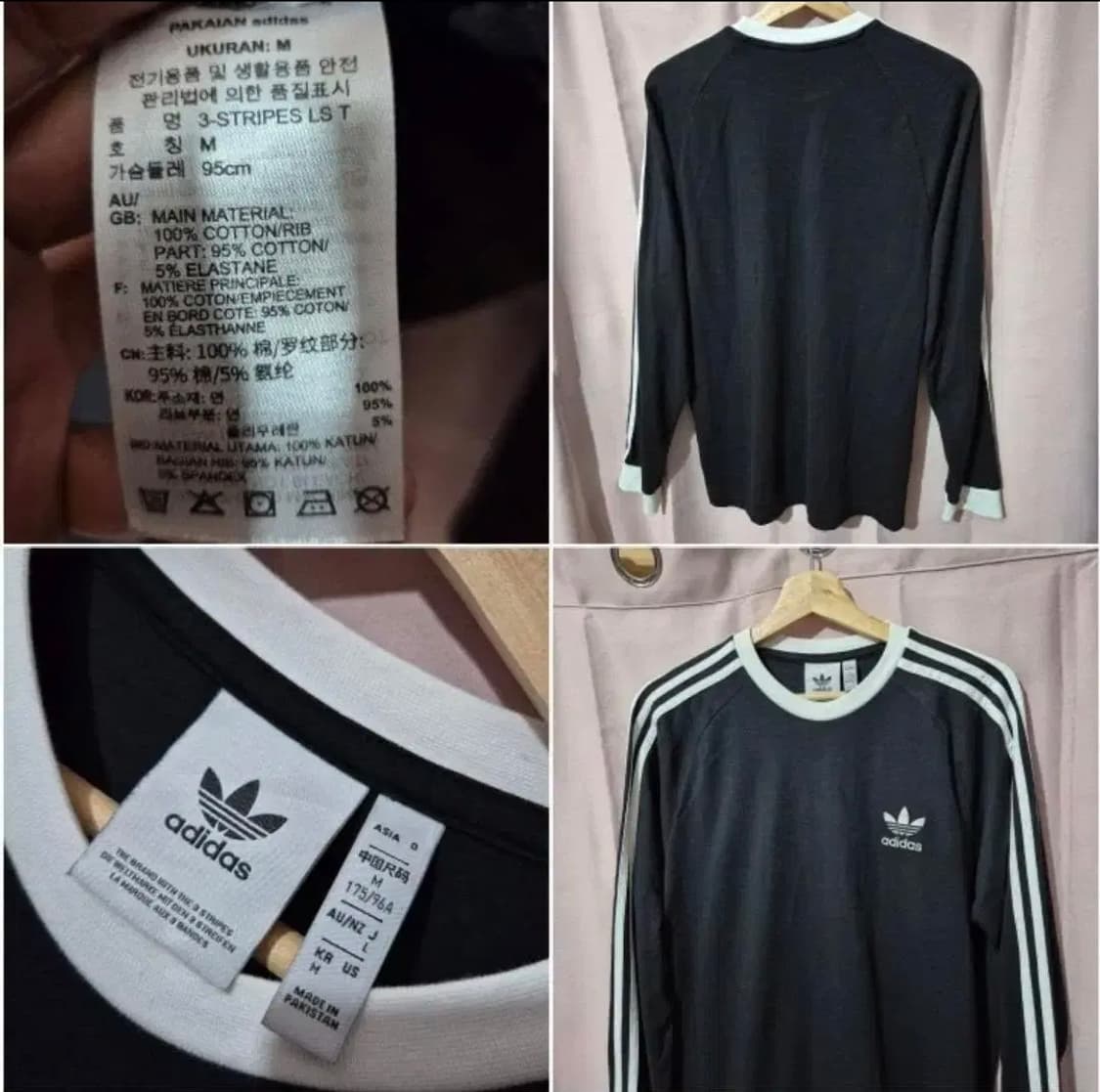 아디다스 클래식 아디컬러 M 롱슬리브 남녀공용 티셔츠 착샷 상품이미지5