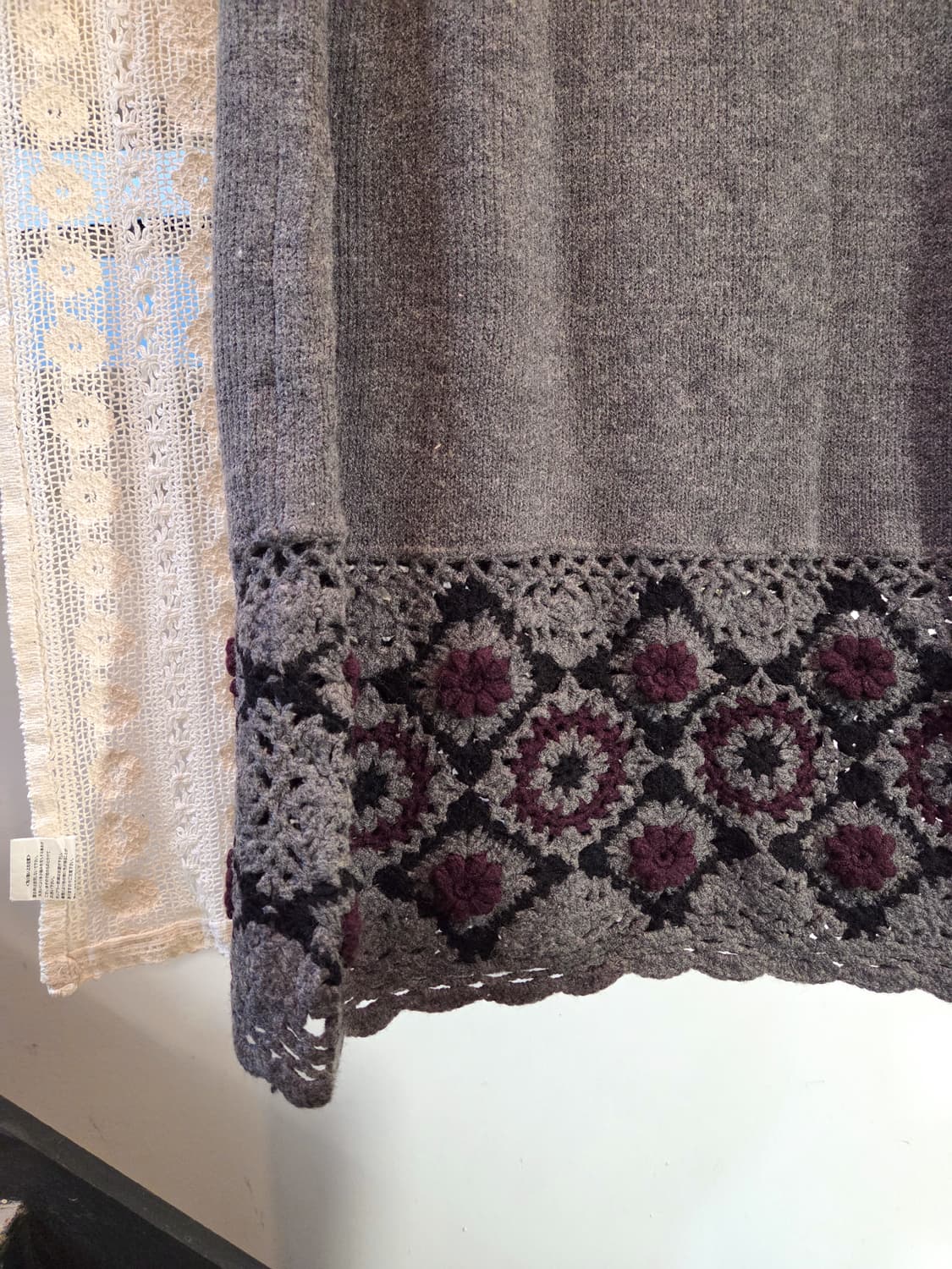 밑단 모티브 니트 롱스커트 상품이미지3