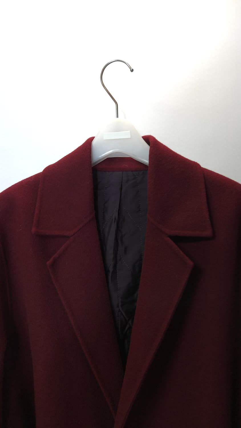 타임옴므 캐시미어 블랜디드 버건디  롱코트 100 사이즈 상품이미지2