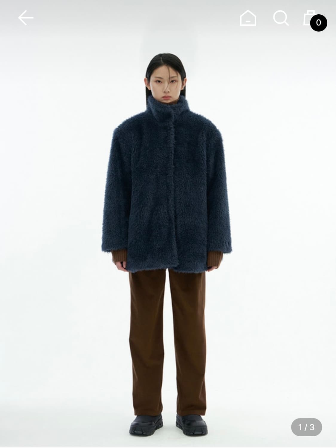 아모멘토 샤기 퍼 하프 코트 상품이미지2