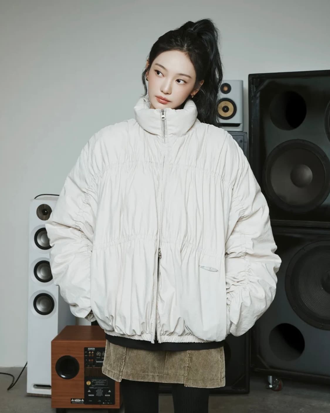 마뗑킴 HIGH NECK SHIRRING DOWN JUMPER 상품이미지1