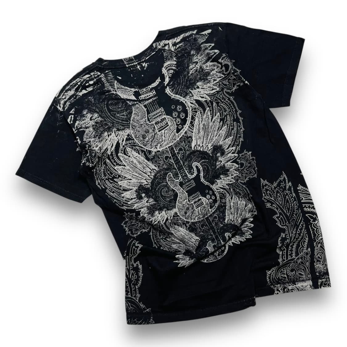 록 스타 2761 일렉기타 타투 아트 반팔 티셔츠 상품이미지1