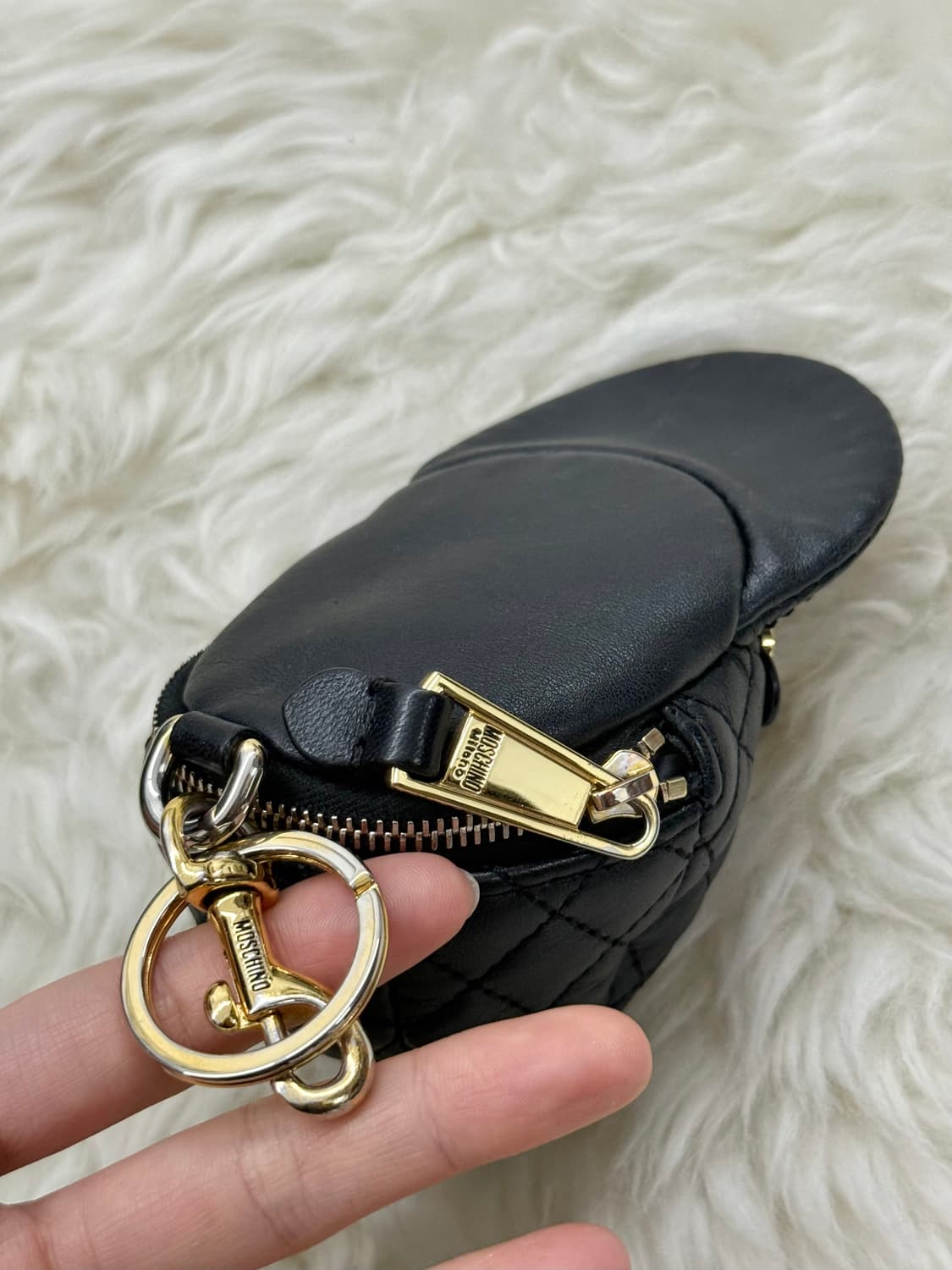 모스키노 리얼레더 퀼팅 금장 키링 상품이미지3