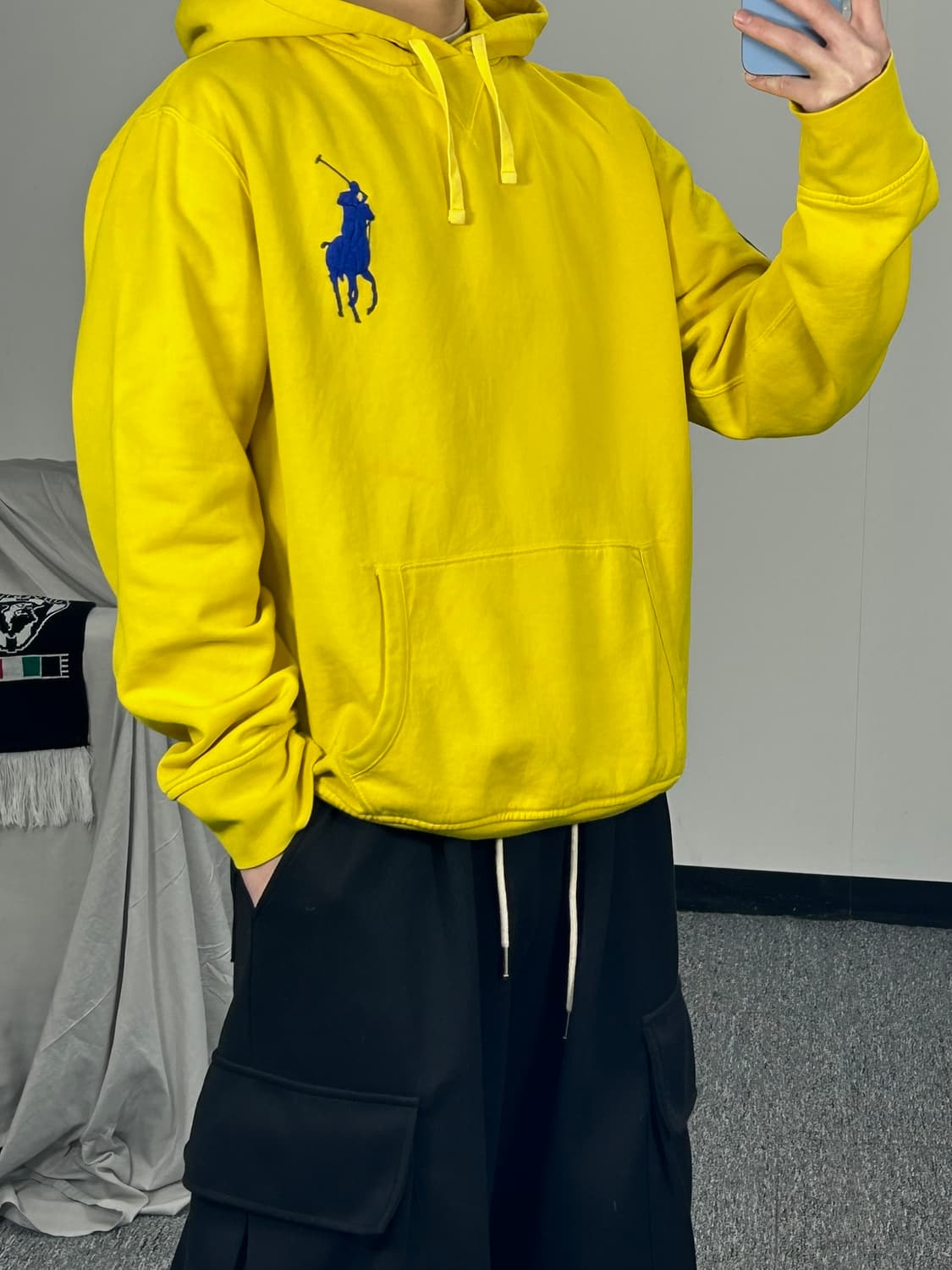 폴로 랄프로렌 빅포니 옐로우 후드티 XL  상품이미지2