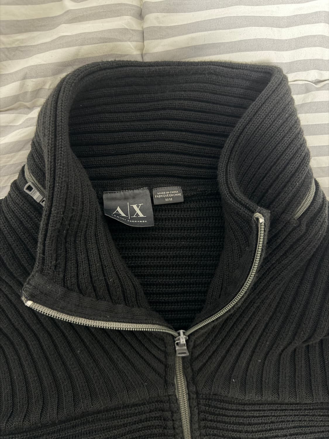 아르마니 익스체인지 리브 니트 집업 가디건 상품이미지4