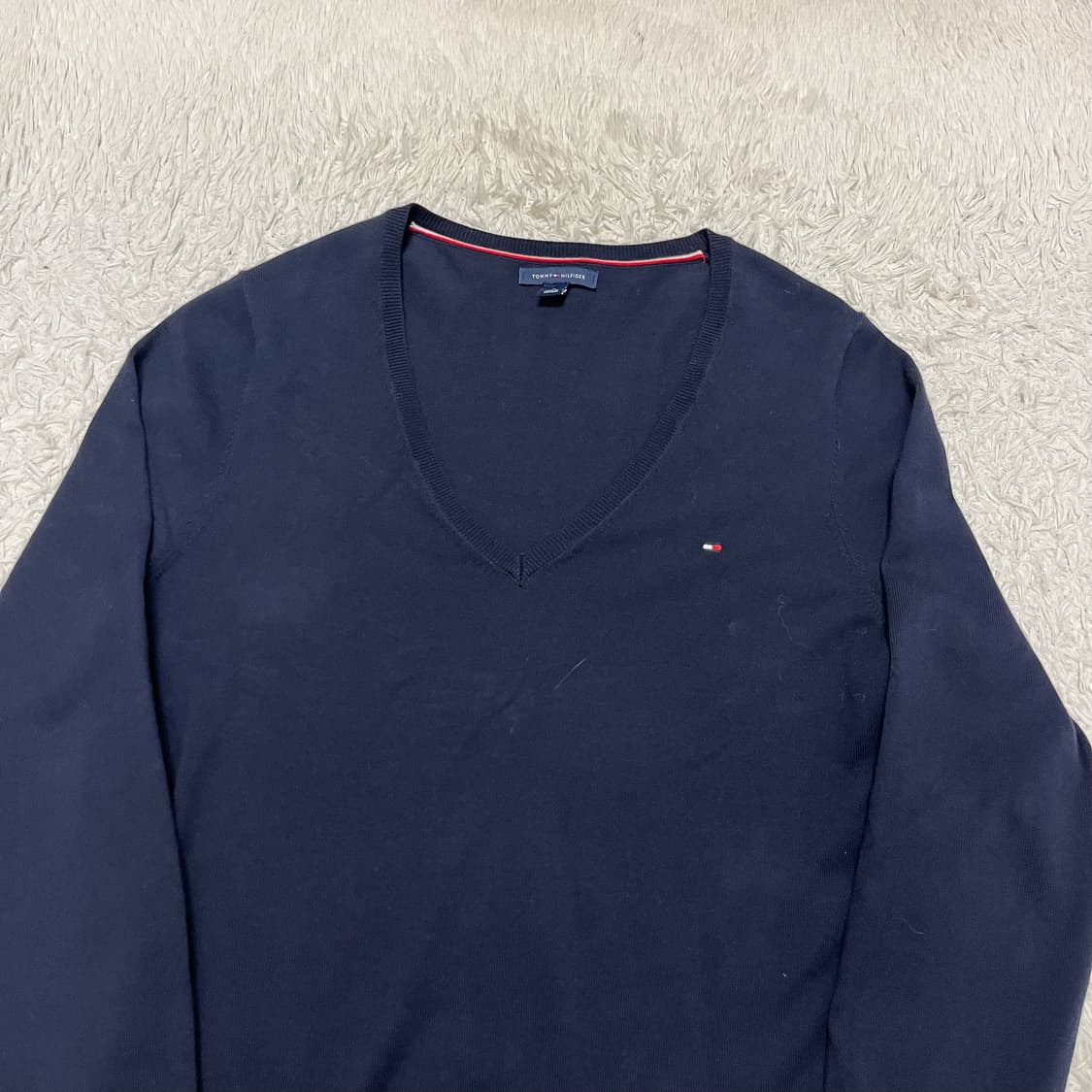 Tommy Hilfiger Navy V-Neck Knit 상품이미지5