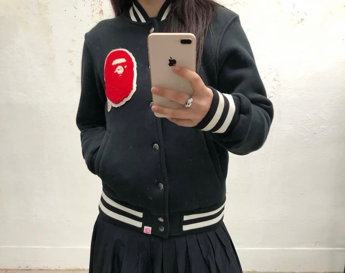 딱붙핏!!))) 베이프 바시티 자켓 상품이미지1