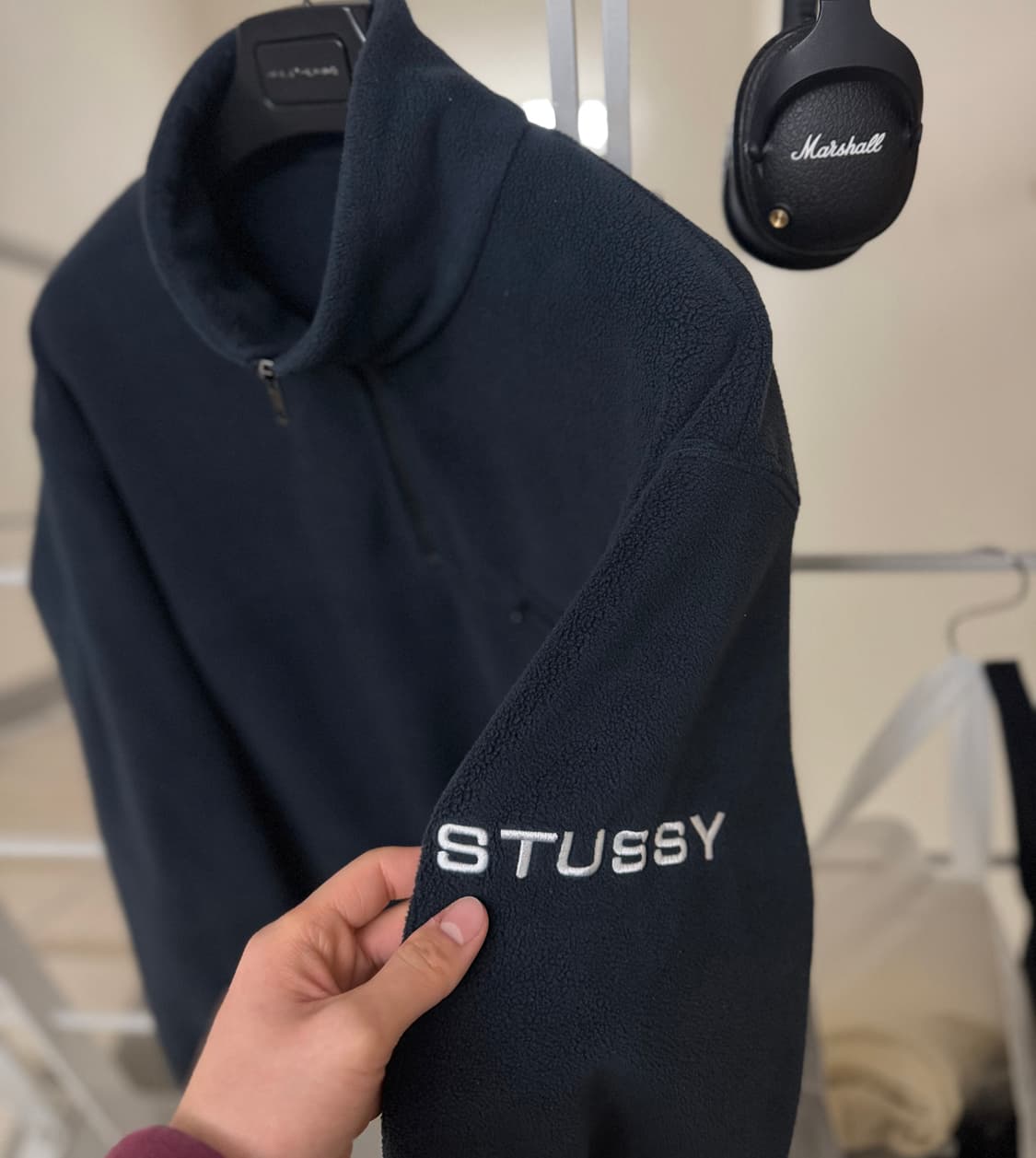 스투시 [20만구매.정품] 자수 플리스 하프집업 스웻셔츠 L(105) 상품이미지3