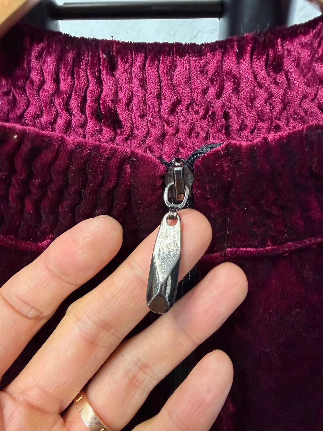 정품) 폼더스토어 한섬 벨벳 버건디 점퍼 S 상품이미지4