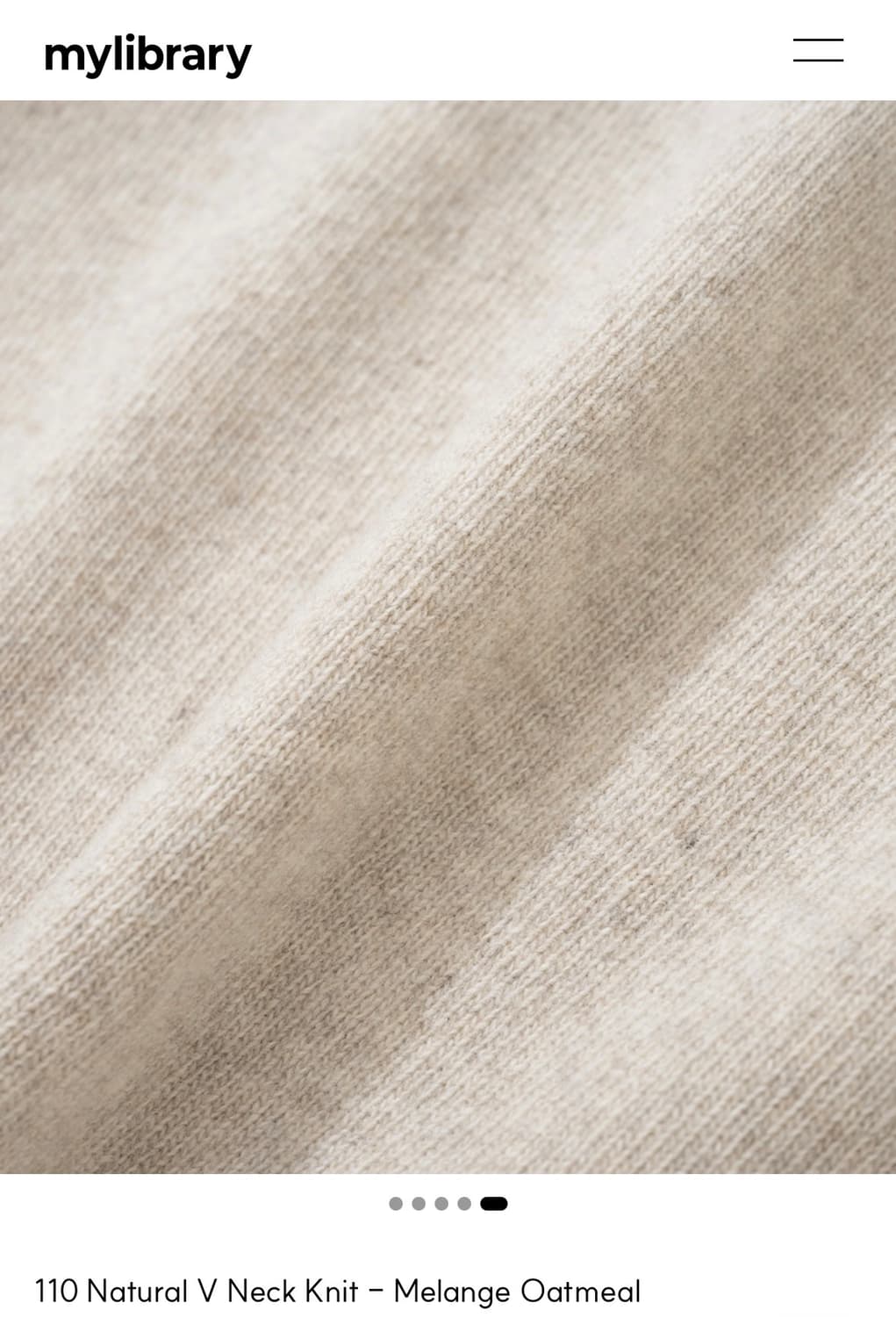 110 Natural V Neck Knit -Melange Oatmeal 상품이미지5