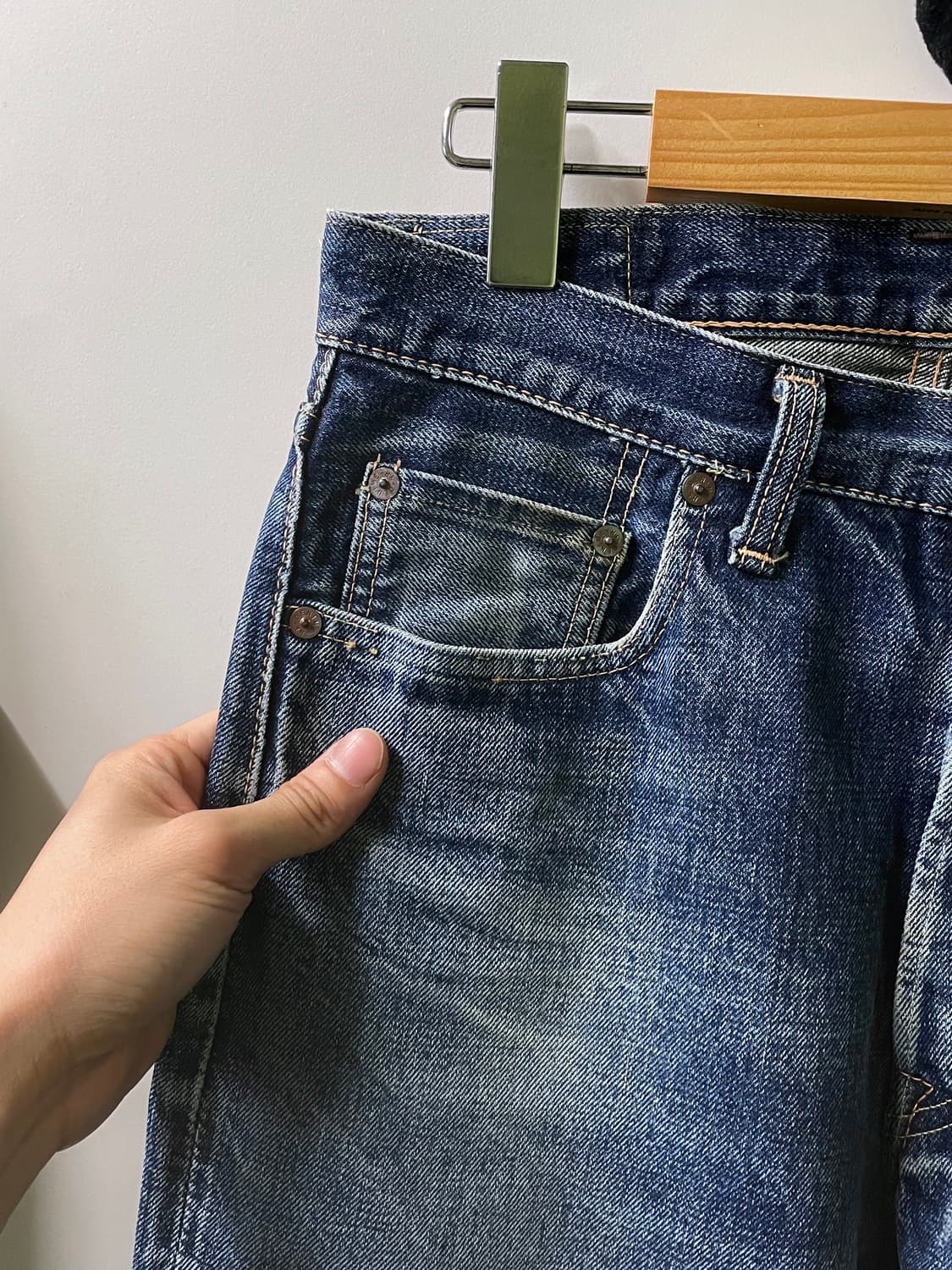 드님 셀비지 데님 팬츠(페이딩 예술) 상품이미지3