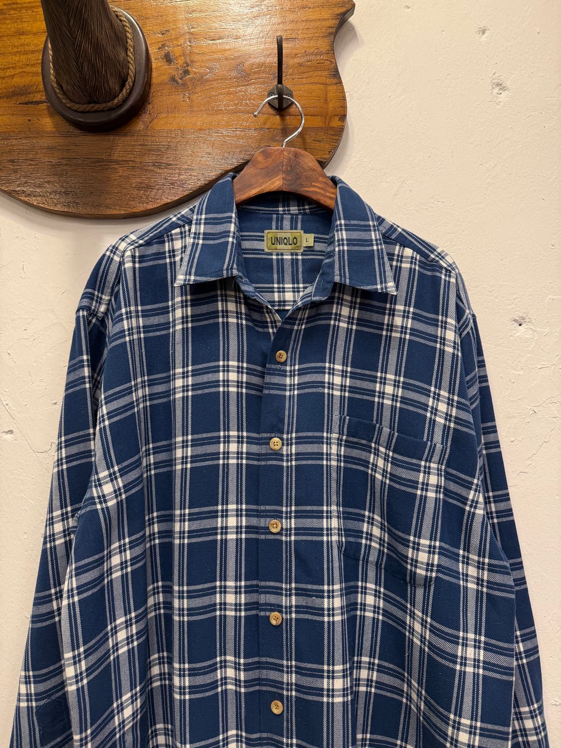 (L) OLD UNIQLO 유니클로 Vintage Check Shirt 상품이미지1
