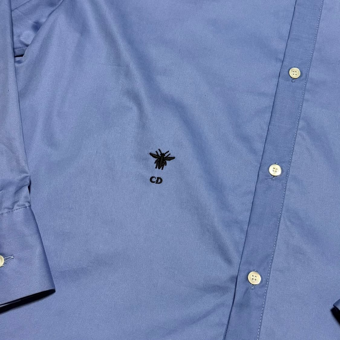 크리스찬 디올 CD 벌 자수 로고 블루 코튼 셔츠 (정품) 상품이미지2