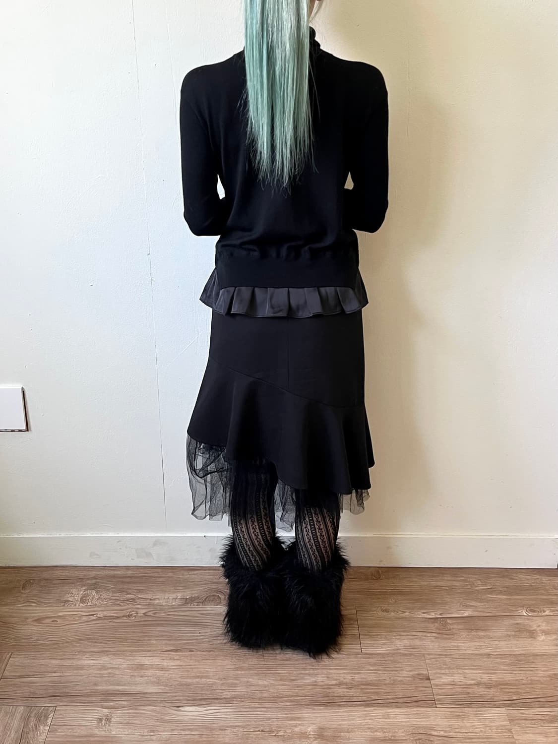 yiBaiDu 언발란스 레이스 스커트 상품이미지9