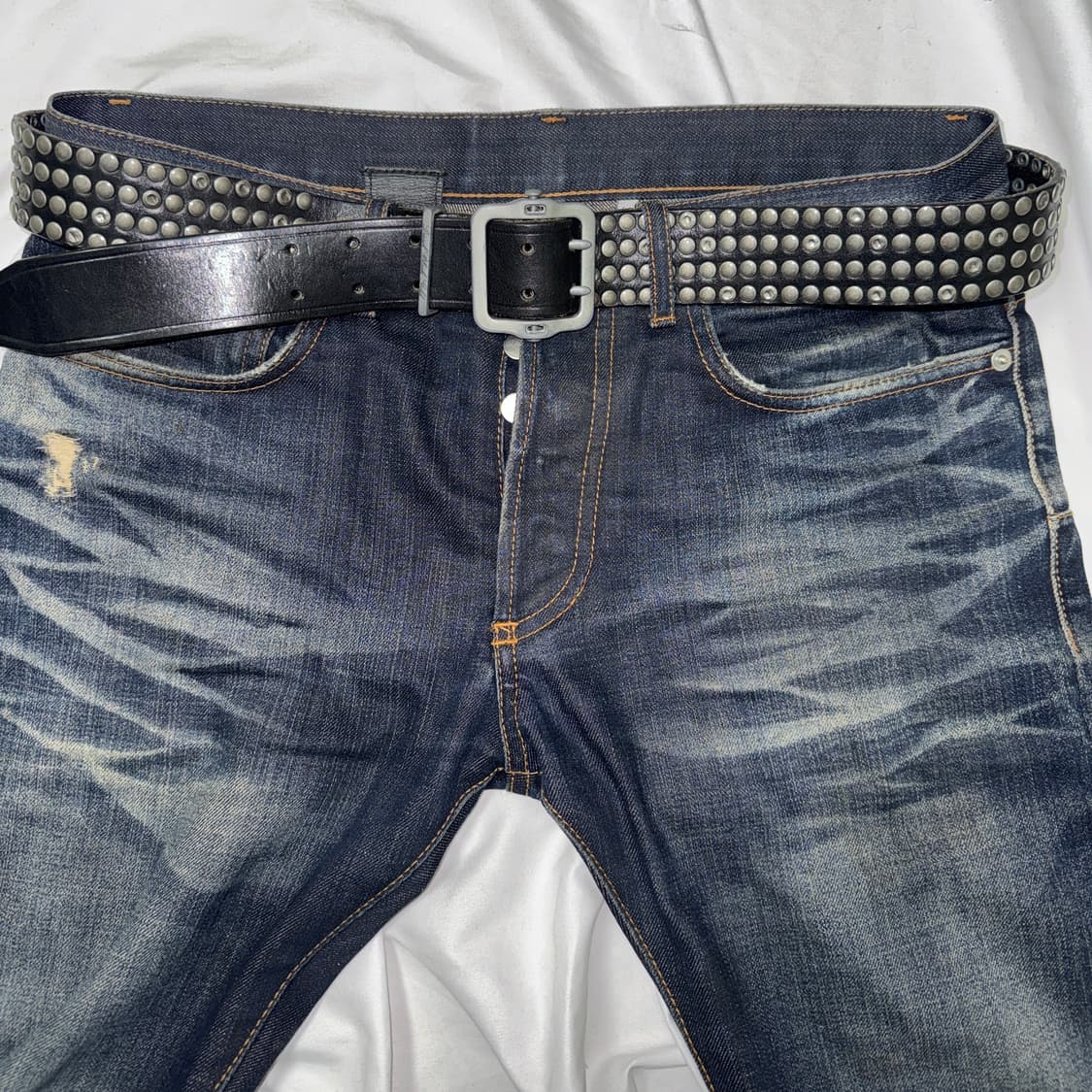 디젤 블랙골드 스터드 벨트 상품이미지1