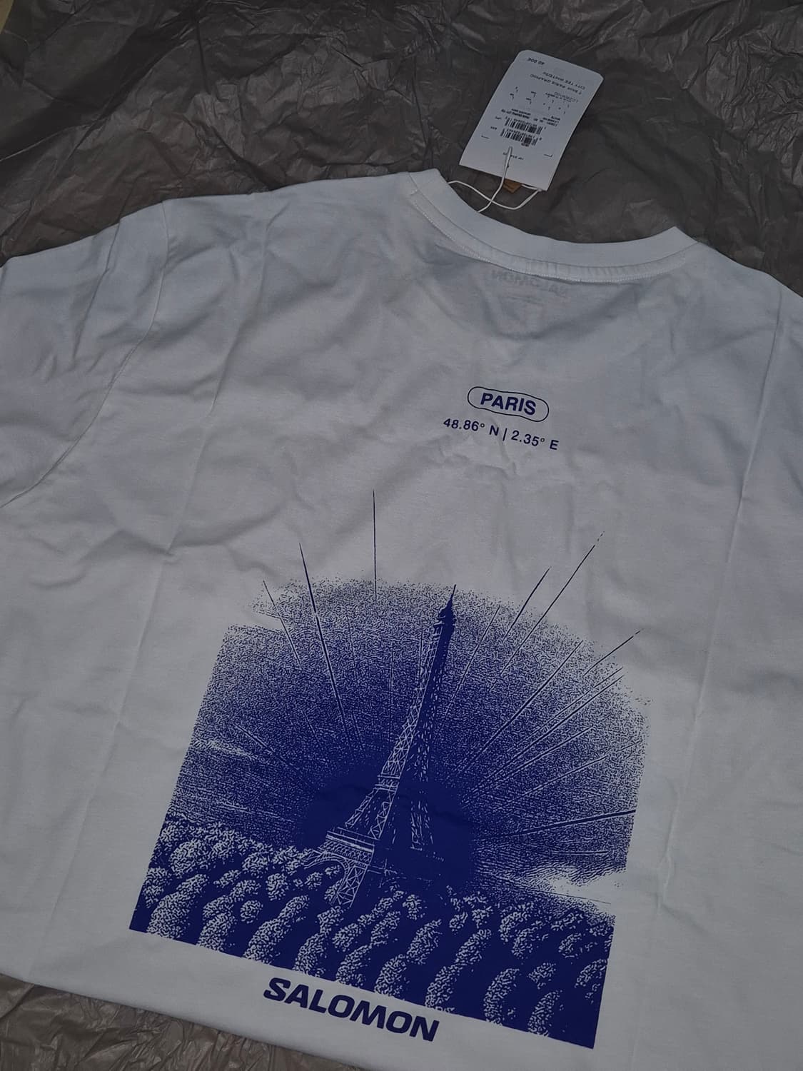살로몬 반팔티 파리 에펠탑 에디션 L 화이트/블루 상품이미지1