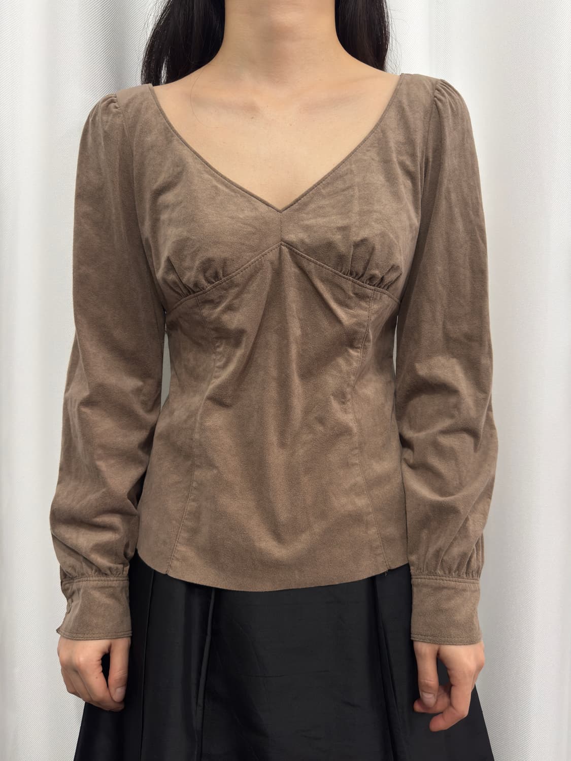 body dressing suede blouse 상품이미지1