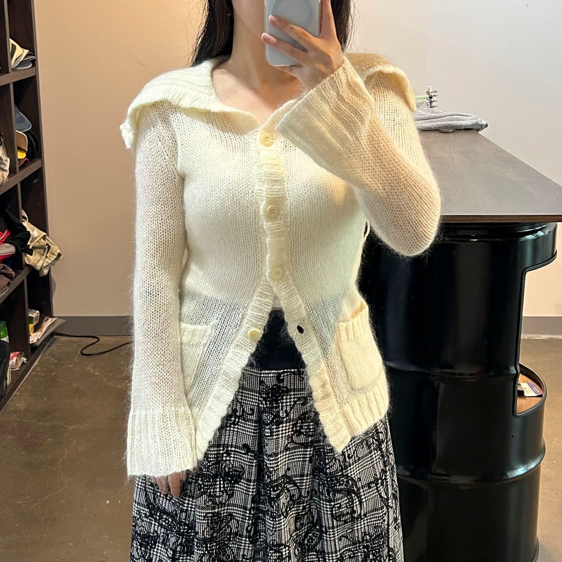아이보리 모헤어 세일러 가디건 상품이미지2