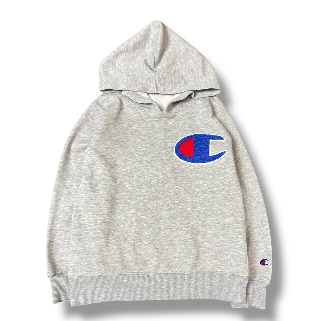 챔피온 키즈 그레이 빅로고 부클패치 후드티 130 상품이미지1