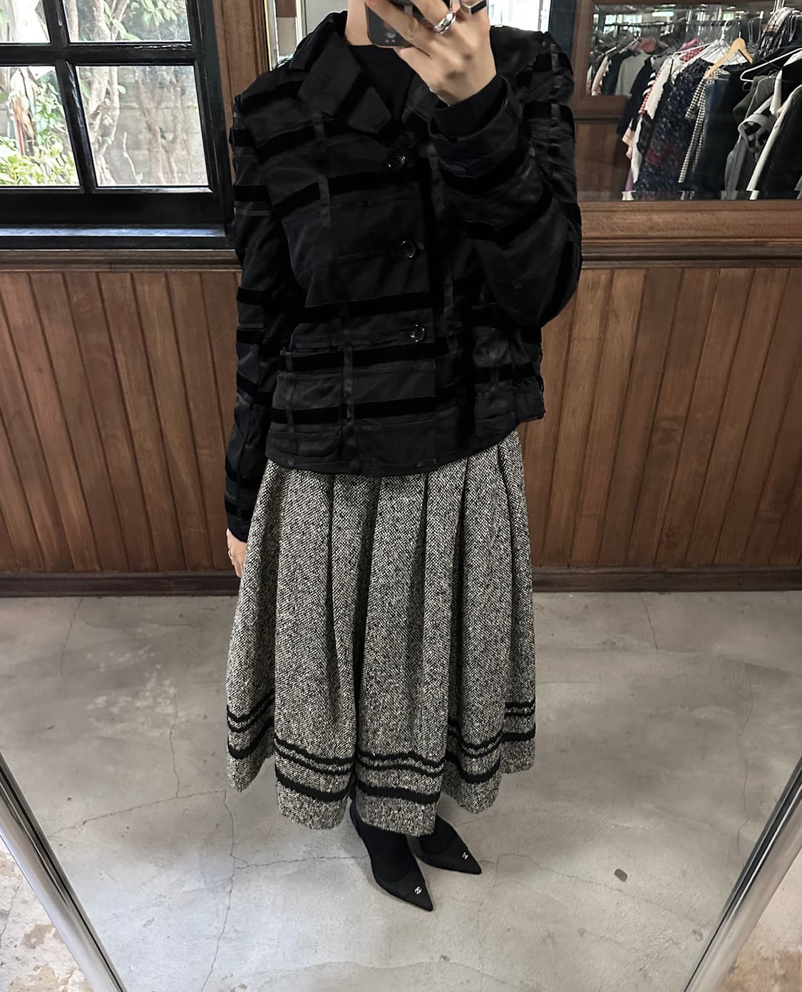 COMME DES GARCONS tweed wool skirt 상품이미지2