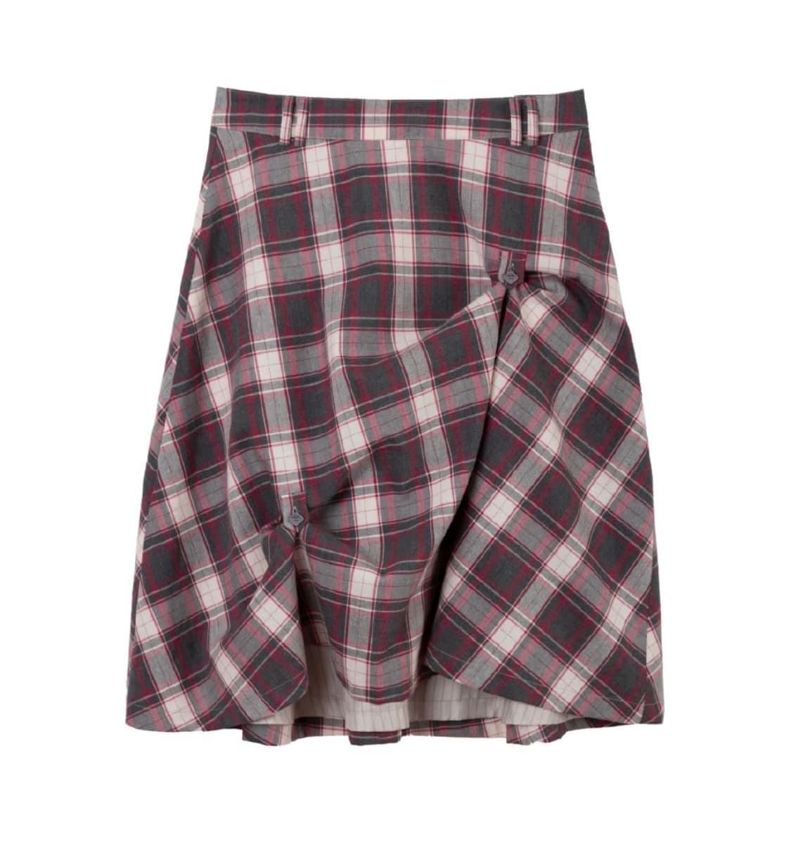 헤레틱 버튼 플레어 체크스커트 상품이미지4