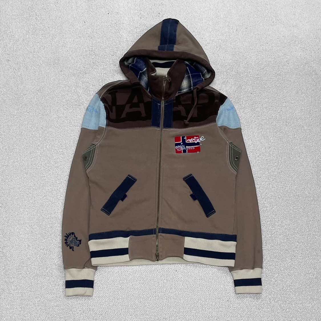 Napapijri 나파피리 스펠 로고 후드집업 브라운 상품이미지2