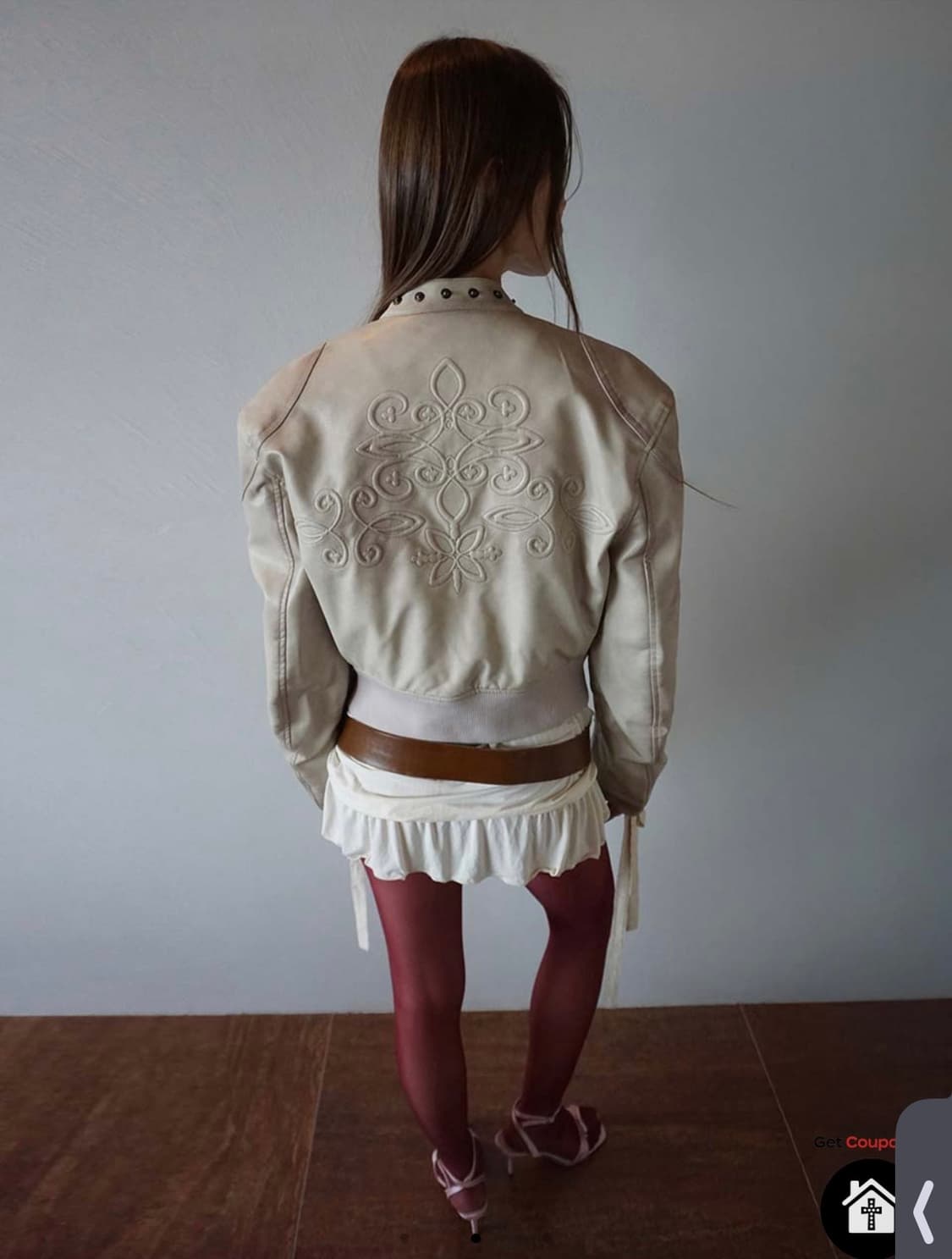 스컬프터 레더 봄버 자켓 아이보리 m 상품이미지1