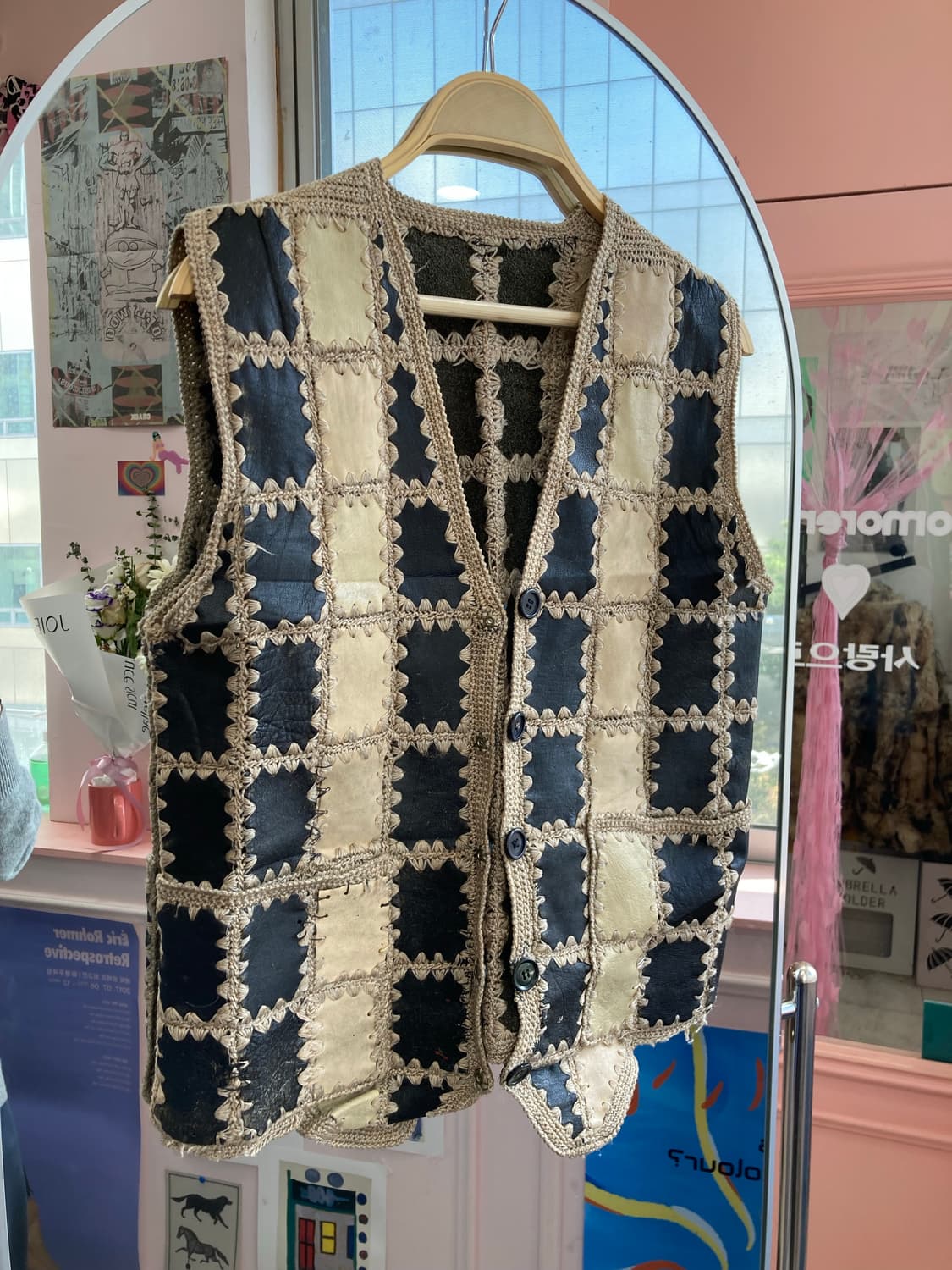 에스닉 크로셰 레더 베스트 상품이미지1