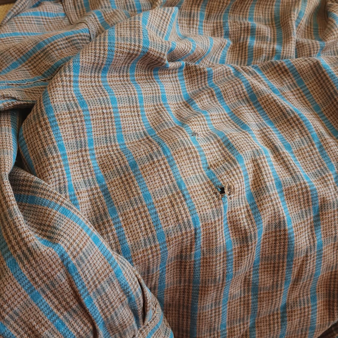 60s 프랑스 워크셔츠 가드너 빈티지 셔츠 그레이 민트 롱 튜닉 셔츠 m 상품이미지10