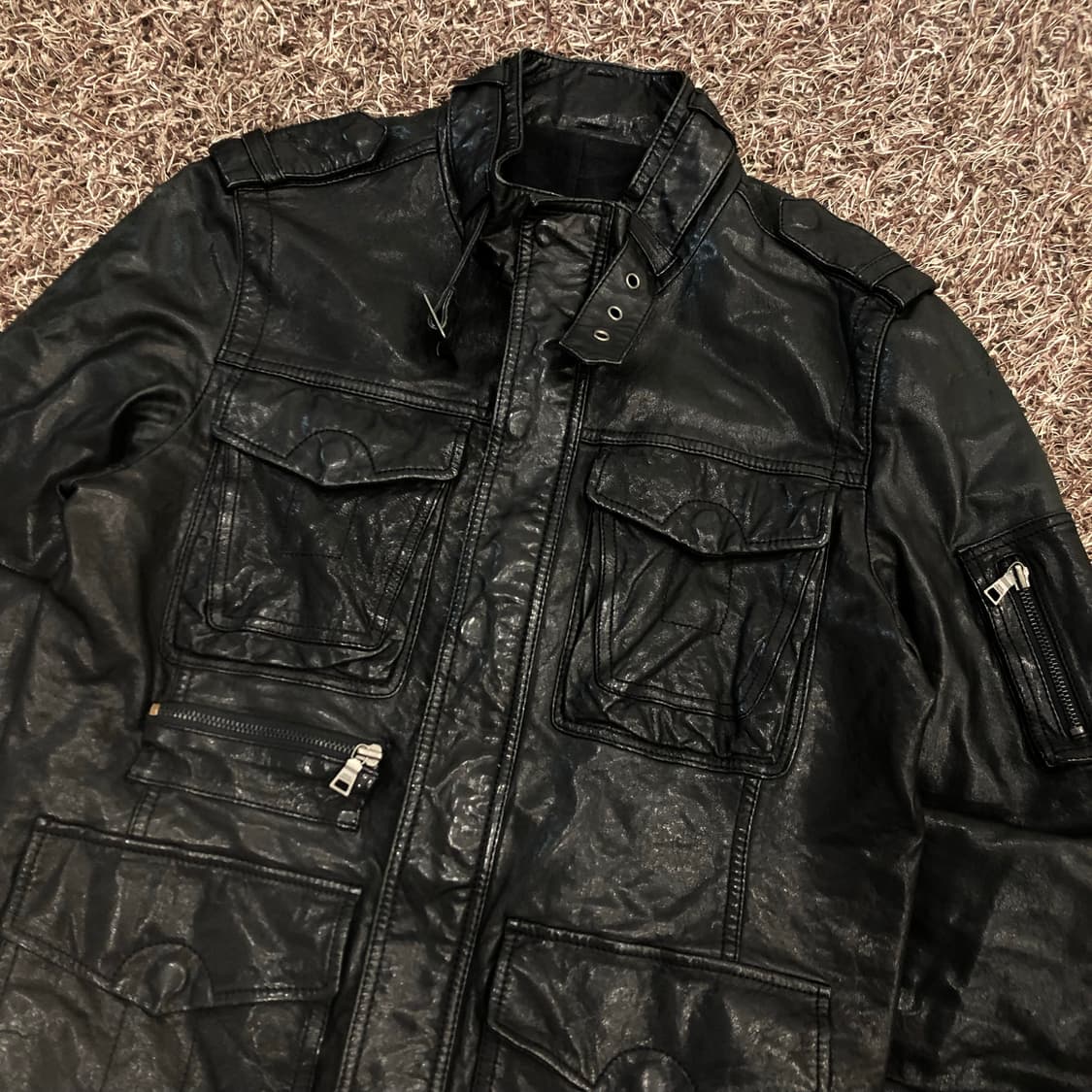 크리스크리스티 양가죽 쿼드포켓 레더 가죽 자켓 상품이미지2