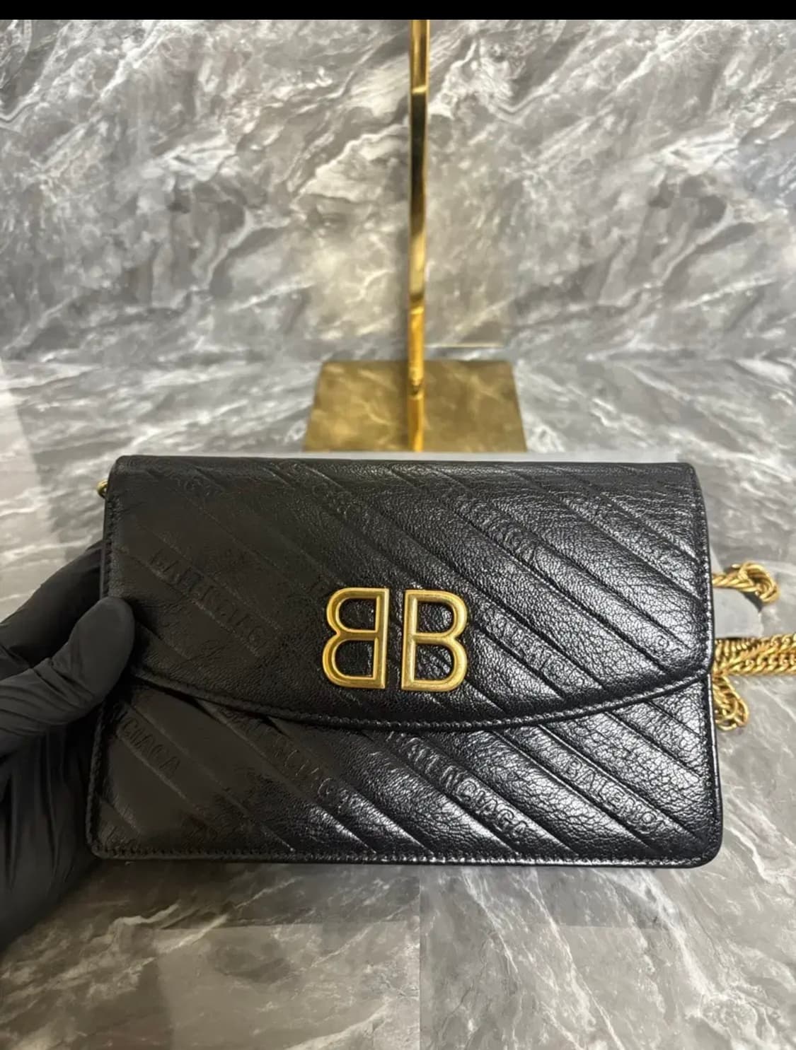 발렌시아가 풀모노그램 BB로고 체인 윌렛백 (크로스/숄더) 상품이미지4