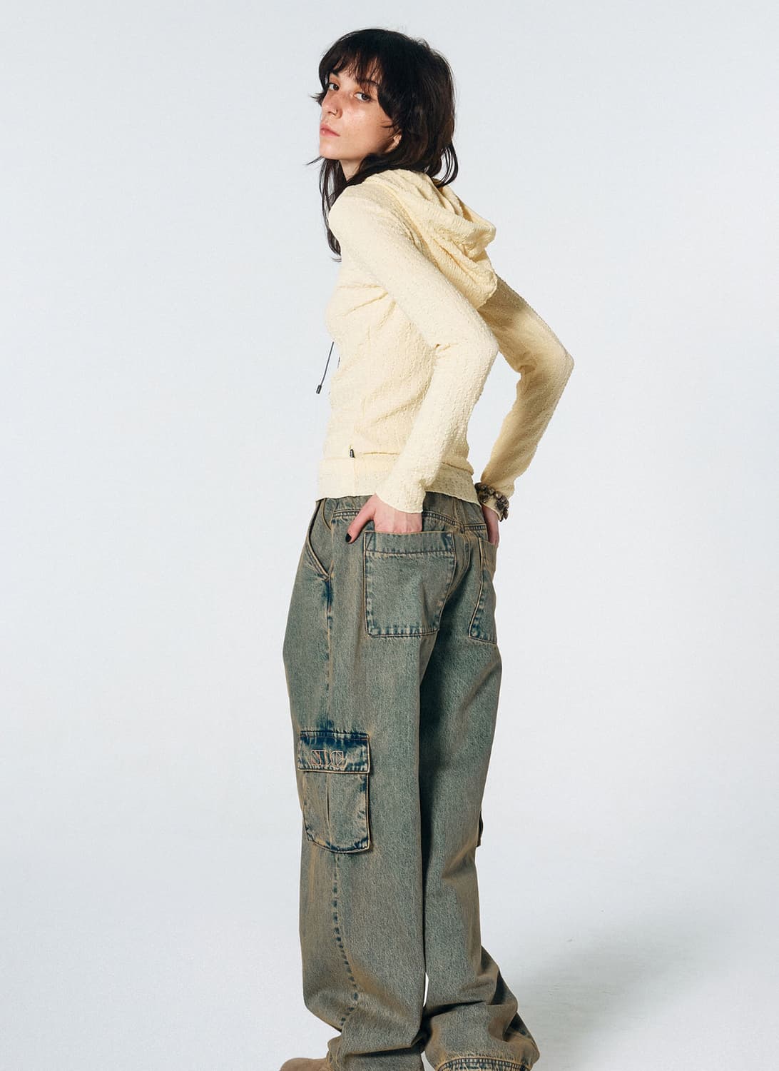 스컬프터 이스트링 크링클 후드 레몬 상품이미지5