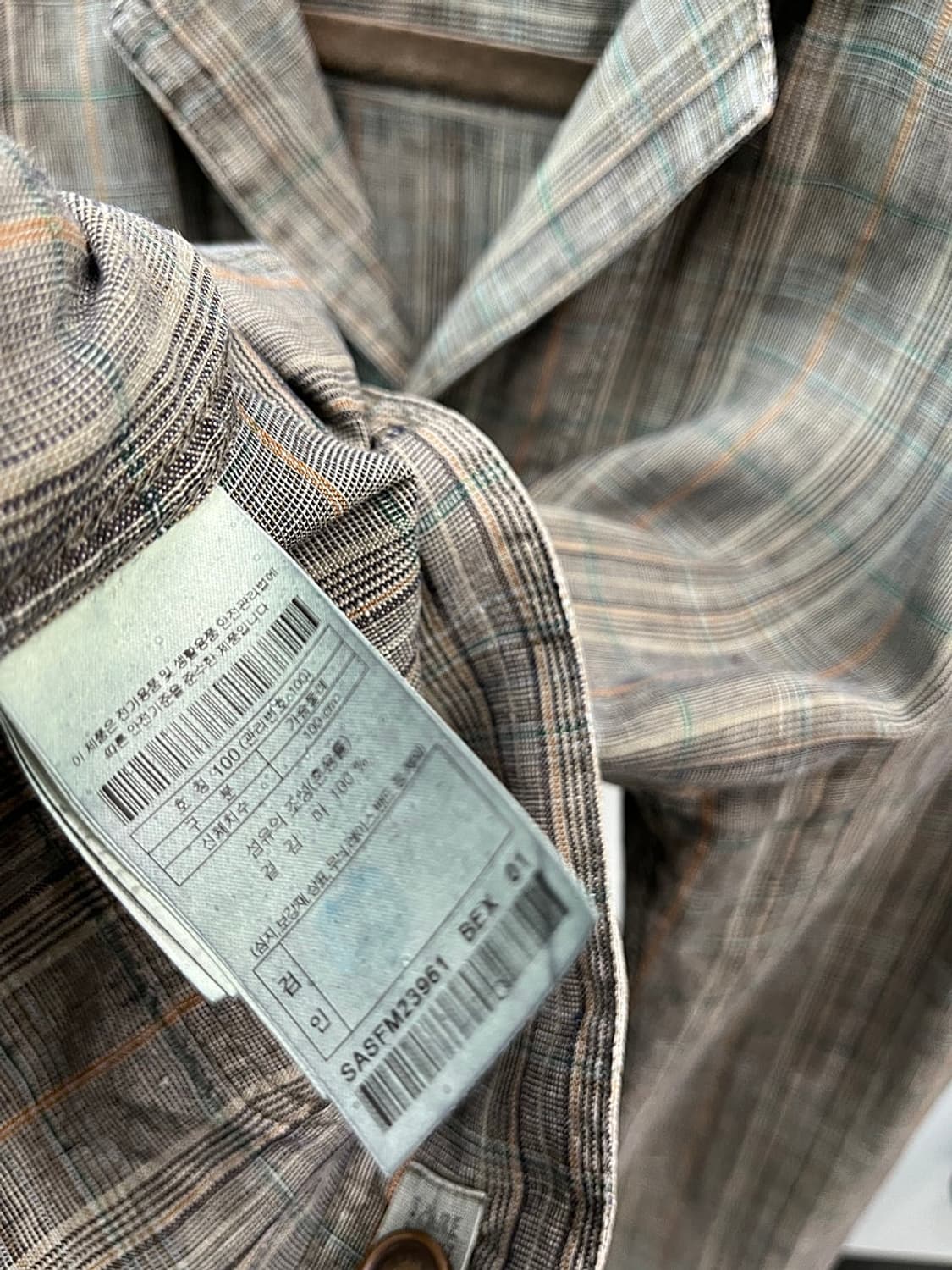 105) 시리즈 투톤 타탄 린넨자켓  상품이미지7