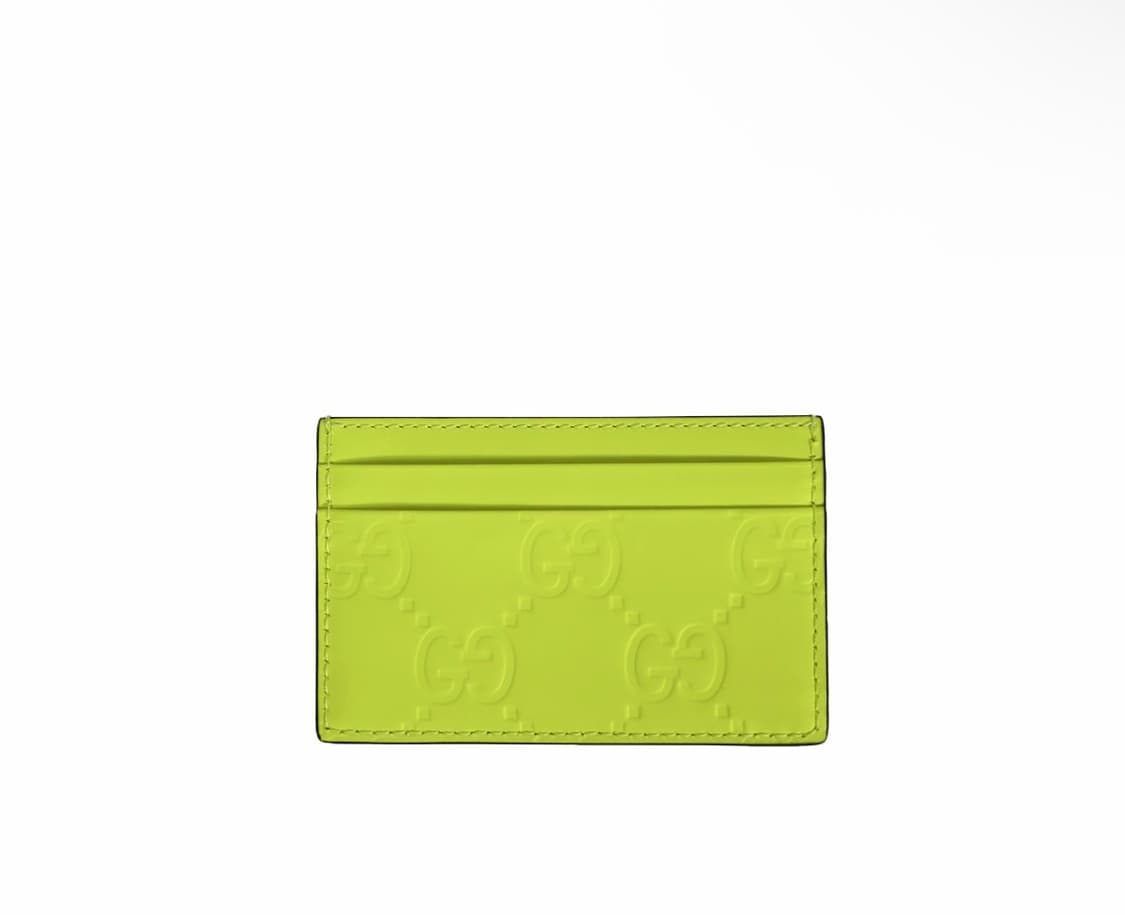 Gucci 구찌 남성 GG 러버 이펙트 카드 케이스 지갑 형광 옐로우 상품이미지1