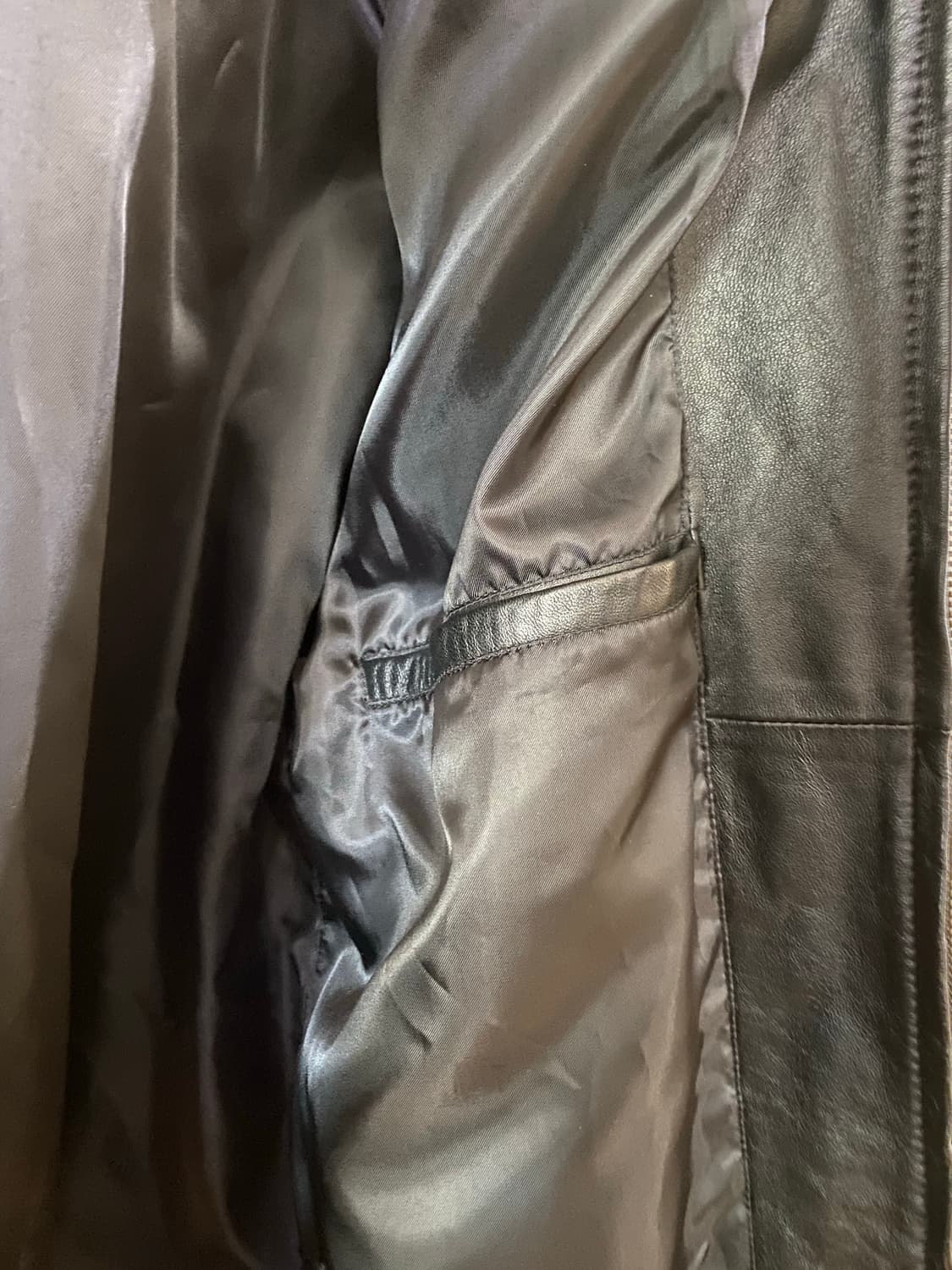 vtg leather lounge zip half coat 상품이미지10